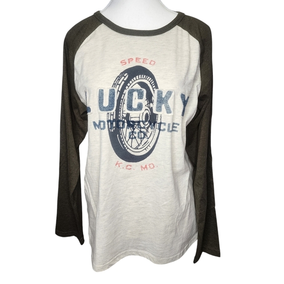 Lucky Brand Motorcycle Graphic Long Sleeve Shirt - Picture 1 of 7